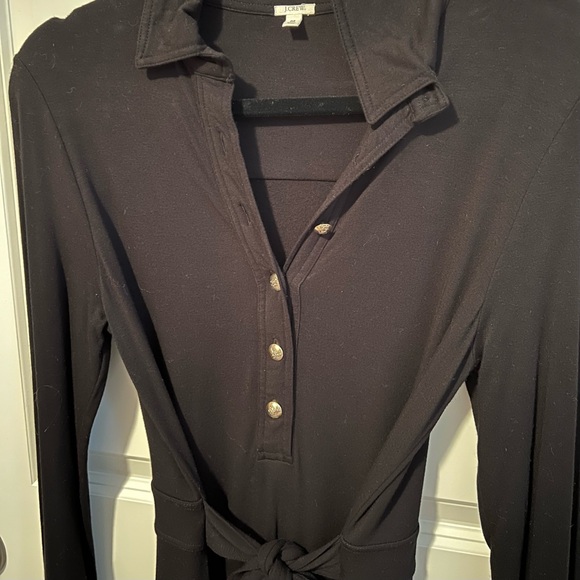 J Crew Cotton Jersey Maxi Dress long with belt & Henley top gold buttons - Picture 1 of 5